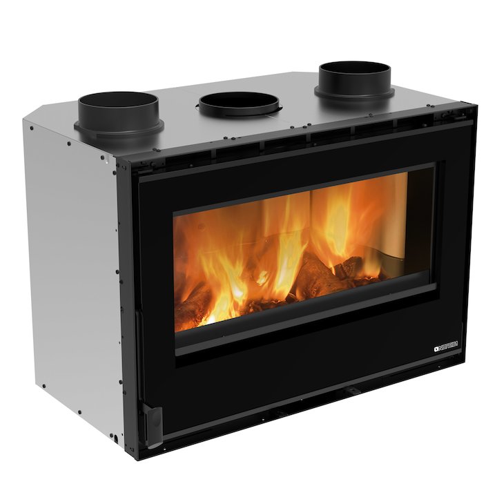 La Nordica Crystal 80 Wood Cassette Fire - Black Glass