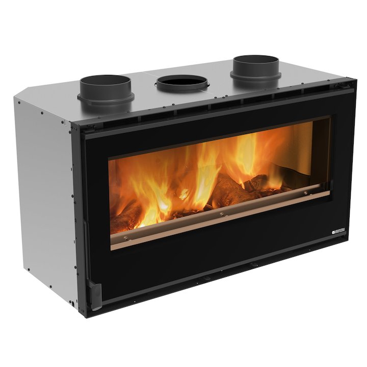 La Nordica Crystal 100 Wood Cassette Fire - Black Glass