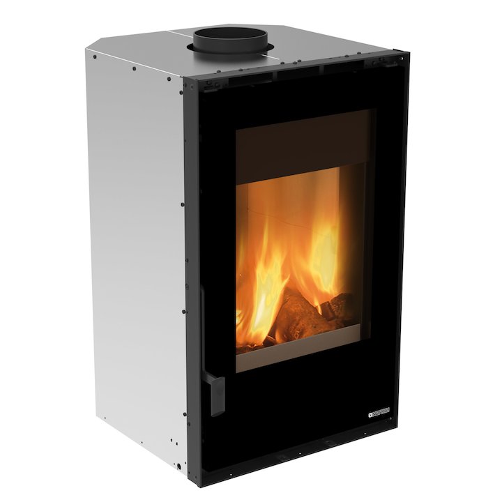 La Nordica Crystal 50v Wood Cassette Fire - Black Glass