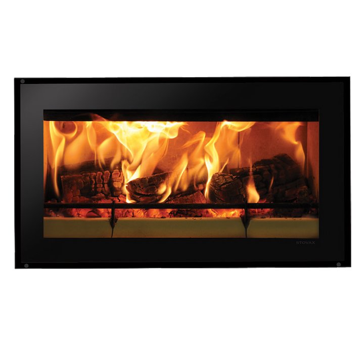 Riva Studio 1 Wood Cassette Fire Black Glass Frameless/Edge - Black Glass