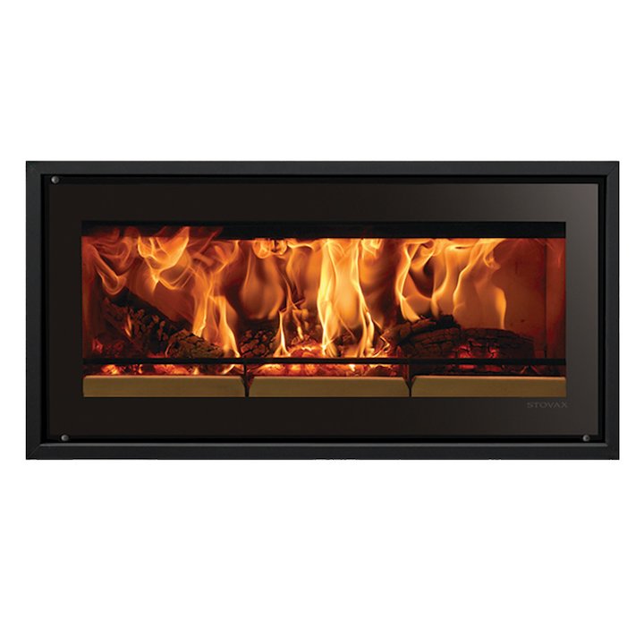 Riva Studio 2 Wood Cassette Fire Black Glass Four Sided Edge+ Frame - Black Glass