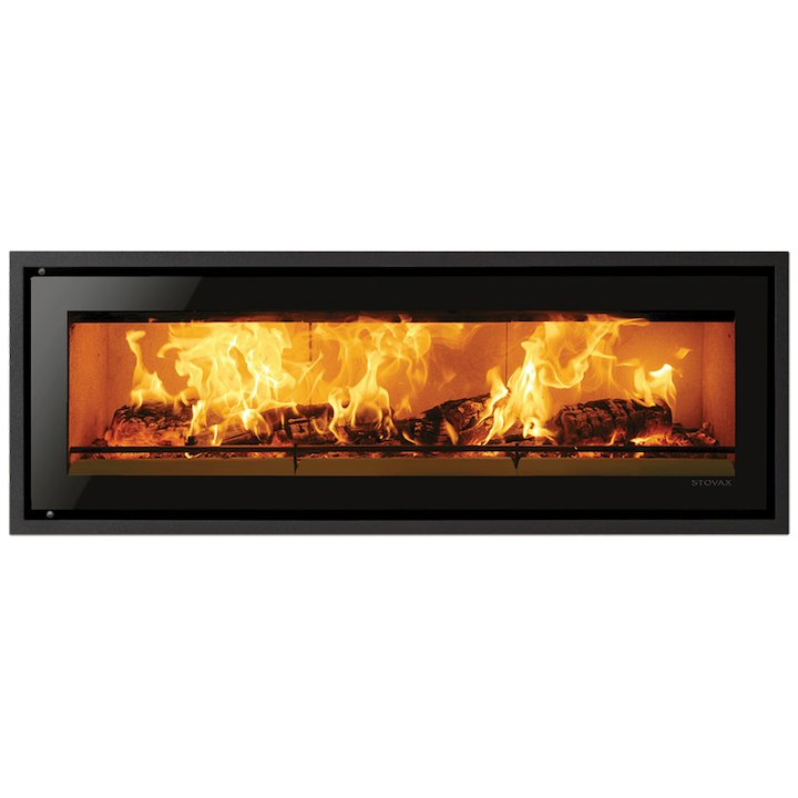Riva Studio 3 Wood Cassette Fire Black Glass Four Sided Edge+ Frame - Black Glass