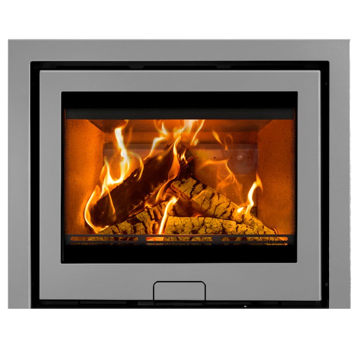 Di Lusso R6 Slimline Wood Cassette Fire Silver Three Sided Frame - Silver