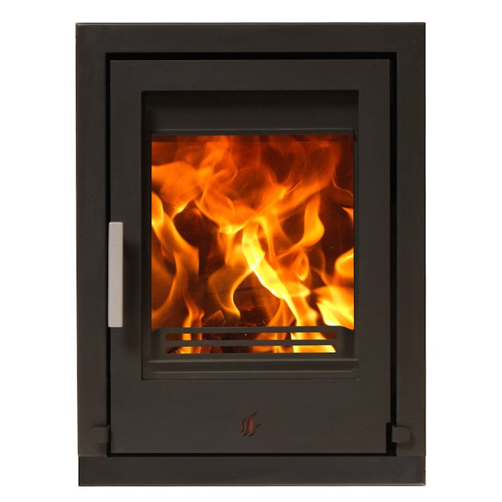 ACR Tenbury T400 Multifuel Cassette Fire - Frontal Black Four Sided Frame - Black