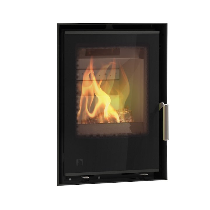 Arada I400 Multifuel Cassette Fire - Frontal Black Glass Frameless/Edge - Black Glass