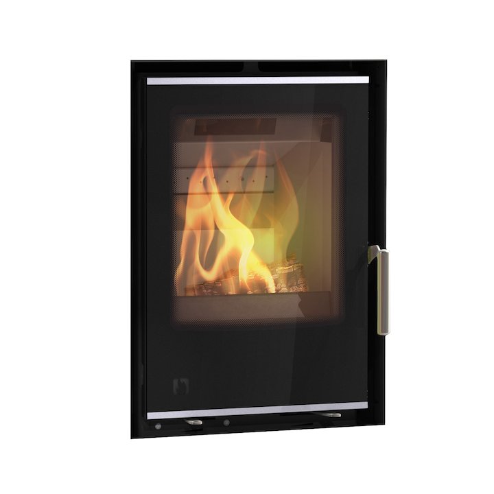 Arada I400 Multifuel Cassette Fire - Frontal Black Glass Frameless/Edge - Black Glass