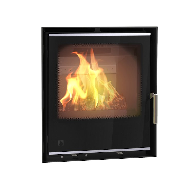 Arada I500 Multifuel Cassette Fire - Frontal Black Glass Frameless/Edge - Black Glass