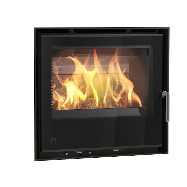 Arada I600 Multifuel Cassette Fire - Frontal Black Glass Frameless/Edge - Black Glass