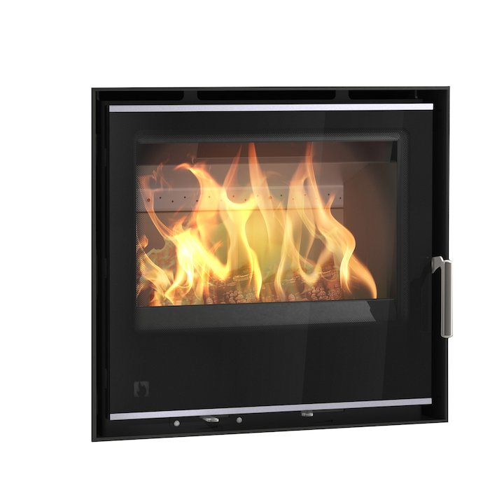 Arada I600 Multifuel Cassette Fire - Frontal Black Glass Frameless/Edge - Black Glass