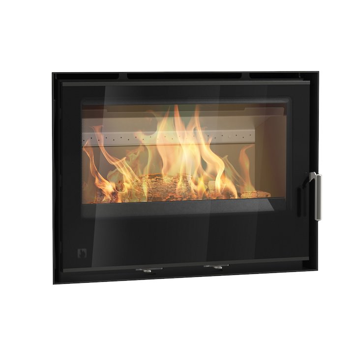Arada I750 Multifuel Cassette Fire - Frontal Black Glass Frameless/Edge - Black Glass