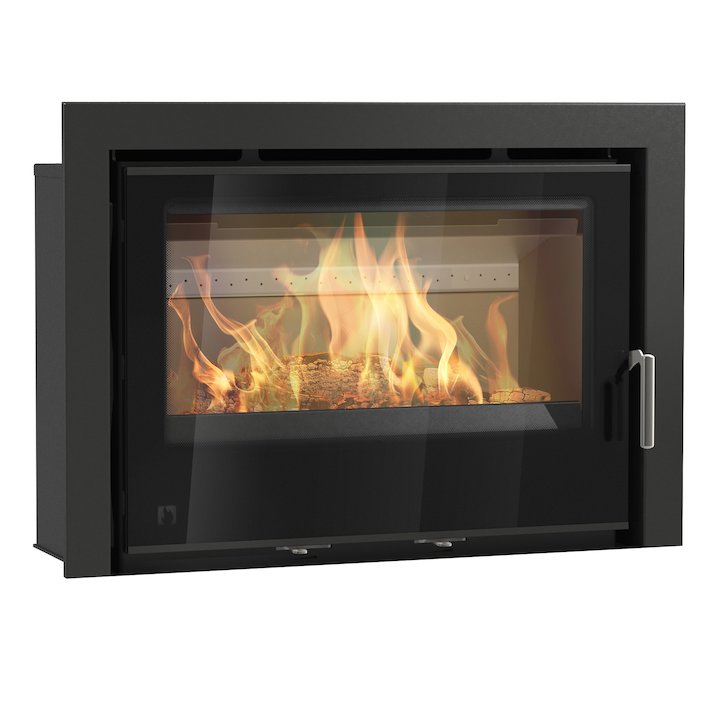 Arada I750 Multifuel Cassette Fire - Frontal Black Glass Three Sided Frame - Black Glass