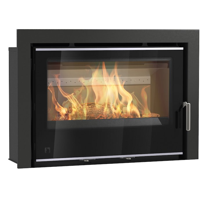 Arada I750 Multifuel Cassette Fire - Frontal Black Glass Three Sided Frame - Black Glass