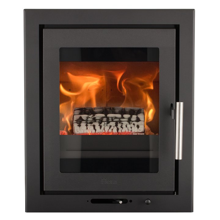 Heta Inspire 40i Multifuel Cassette Fire - Frontal Black Three Sided Convector Frame - Black