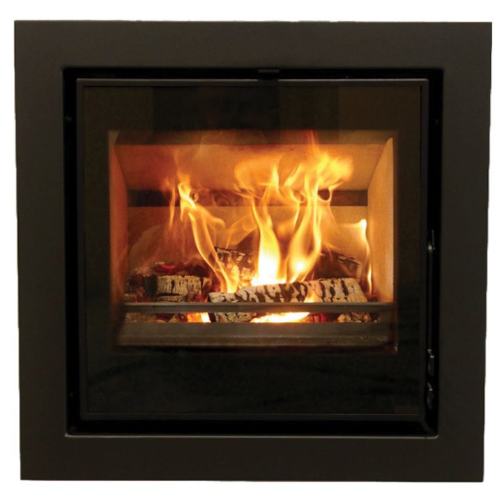 Pevex Serenity 50 Multifuel Cassette Fire - Frontal Black Four Sided Wide Frame - Black