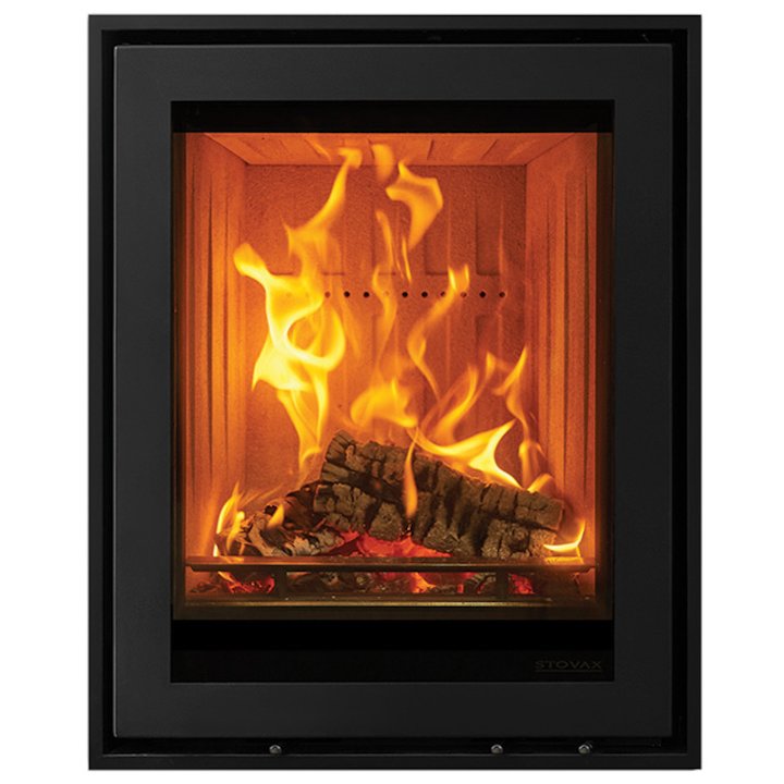 Stovax Elise 540 Tall Multifuel Cassette Fire Black Four Sided Edge+ Frame - Black