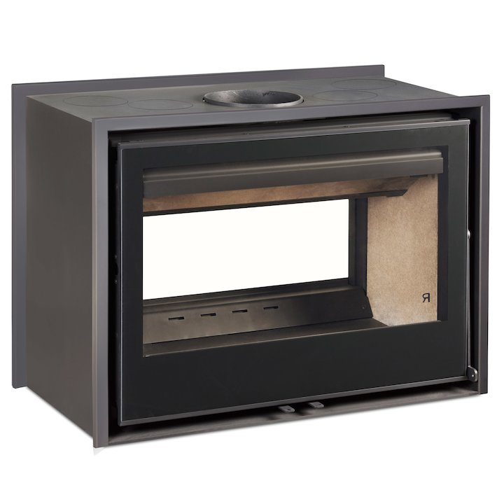 Rocal ARC 80DC Wood Cassette Fire - Tunnel - Black Glass