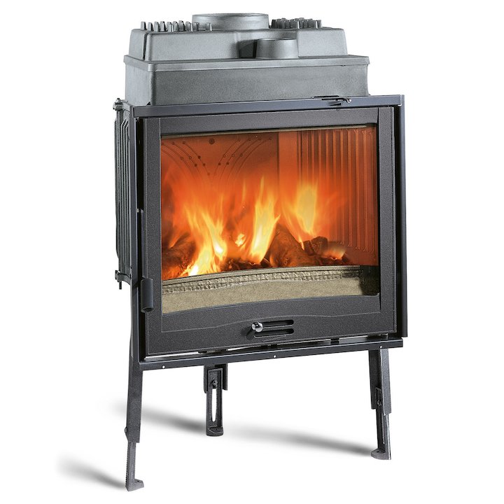La Nordica Focolare Piano 70 Built-In Wood Fire - Frontal - Black