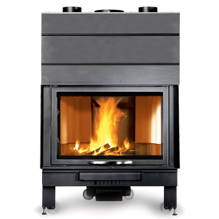 La Noridca Monoblocco Piano 900 Built-In Wood Fire - Frontal - Black