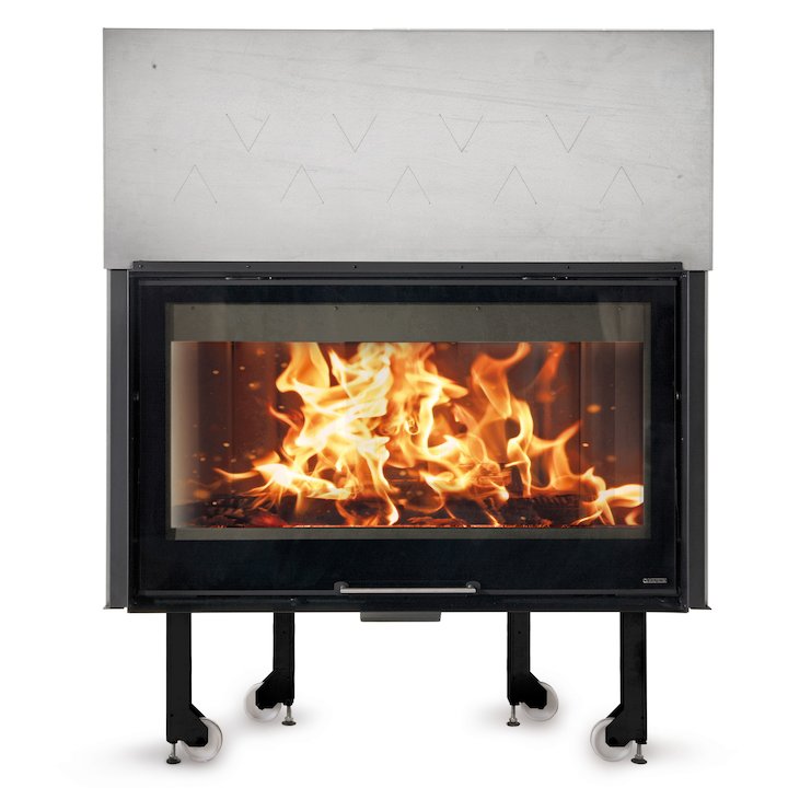 La Noridca Monoblocco Crystal 1300/800 Built-In Wood Fire - Frontal - Black Glass