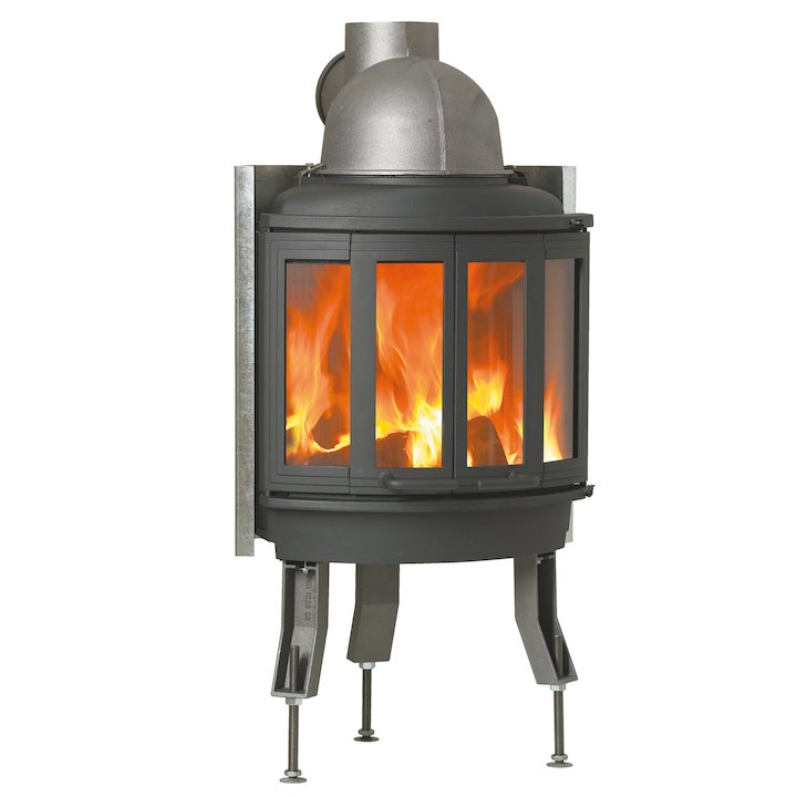 Nordpeis Ni22 Built-In Wood Fire - Frontal - Black
