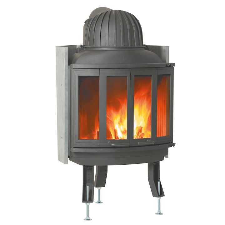 Nordpeis Ni25 Built-In Wood Fire - Frontal - Black