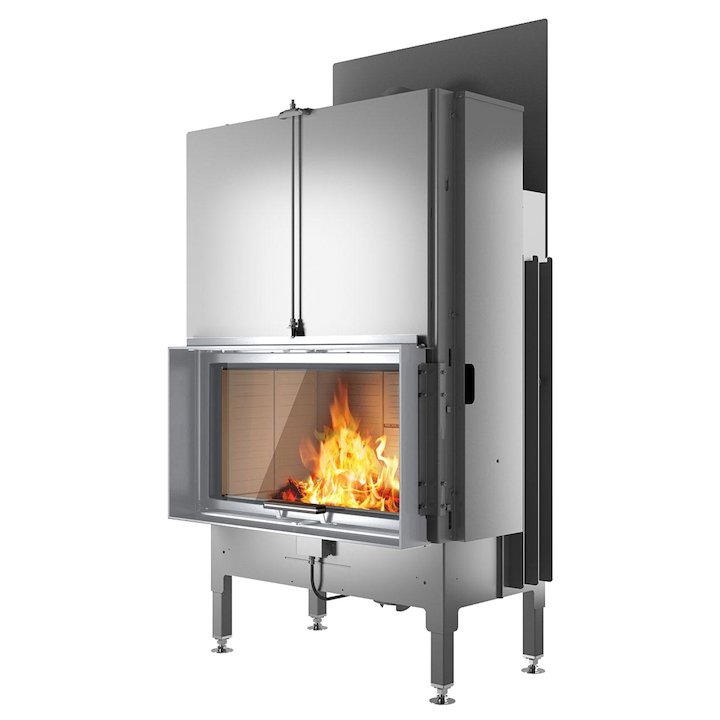 Rais Visio 1 Built-In Wood Fire - Frontal Stainless Steel Finishing Frame - Stainless Steel