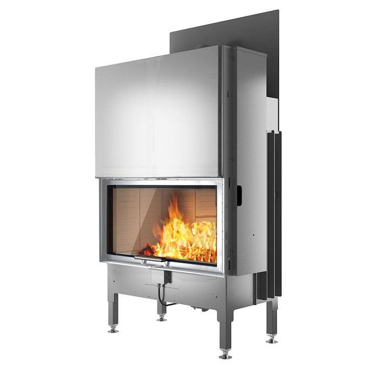 Rais Visio 1 Built-In Wood Fire - Frontal Stainless Steel No Frame - Stainless Steel
