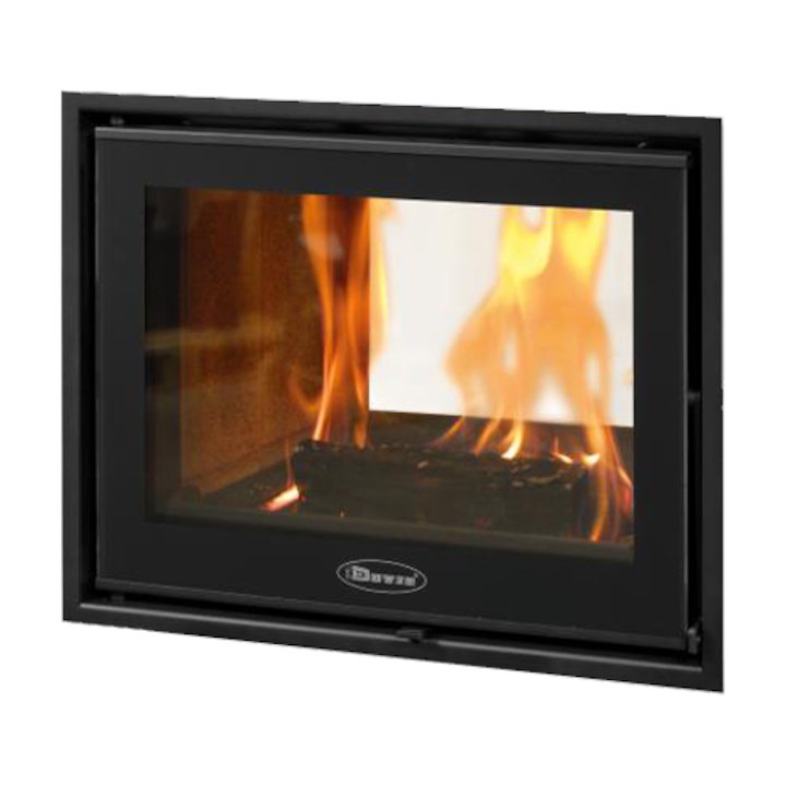 Dovre Zen 102 Built-In Wood Fire - Tunnel - Black Glass