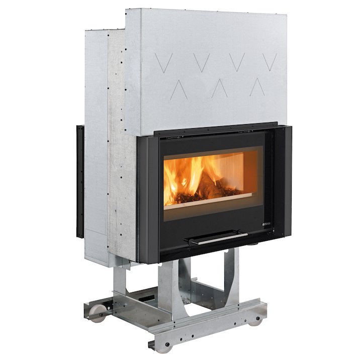 La Nordica Focolare Crystal 80 Bifacciale Built-In Wood Fire - Tunnel - Black Glass