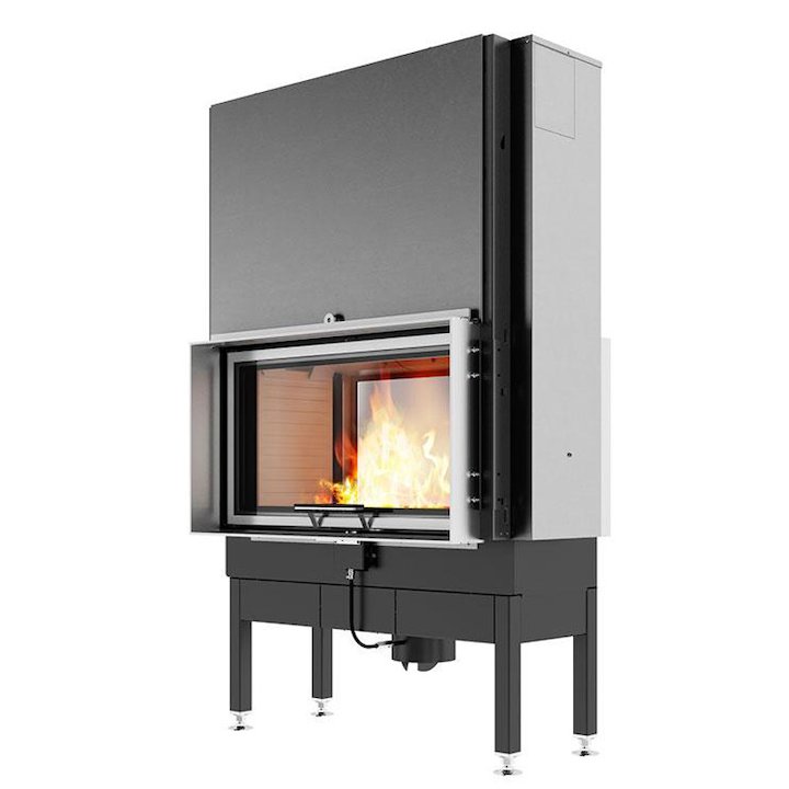 Rais Visio 2:1 Built-In Wood Fire - Tunnel Stainless Steel Finishing Frame - Stainless Steel