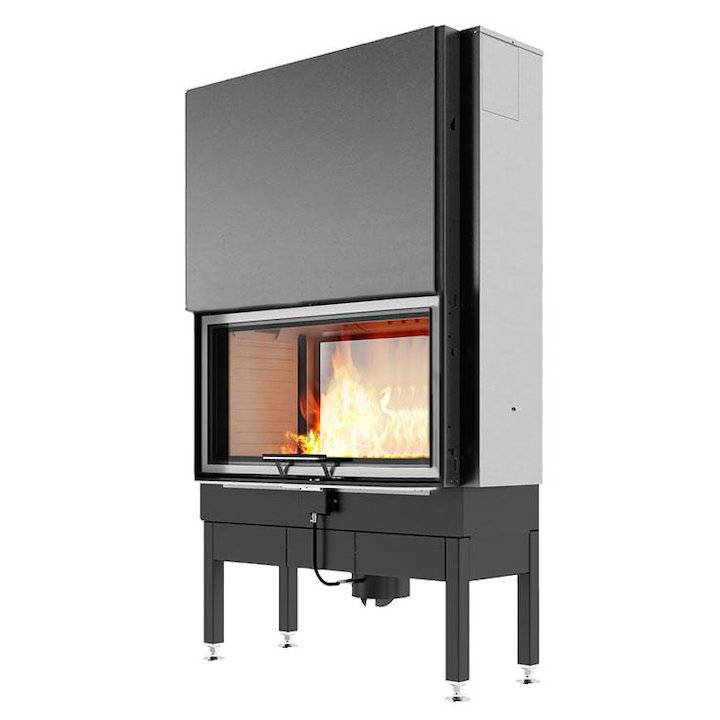Rais Visio 2:1 Built-In Wood Fire - Tunnel Stainless Steel No Frame - Stainless Steel