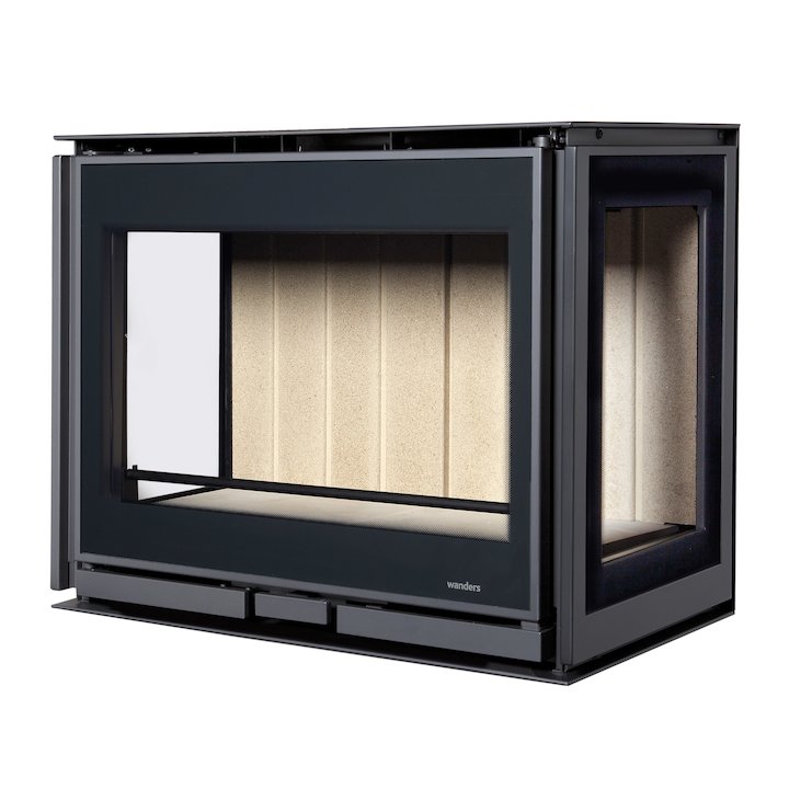Wanders Square 60 Wood Cassette Fire - Three Sided - Black