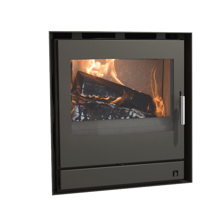 Arada Ecoboiler 12 HE Multifuel Cassette Boiler Fire - Frontal Midnight Black Frameless/Edge - Midnight Black