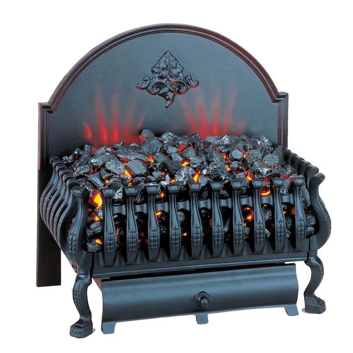 Burley Cottesmore Electric Firebasket Black With Plain Fireback - Black