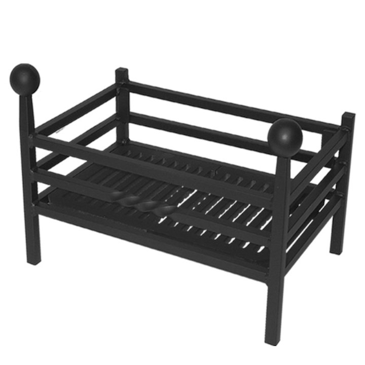 Calfire Popular Standard Solid Fuel Firebasket Black Ball Finials - Black