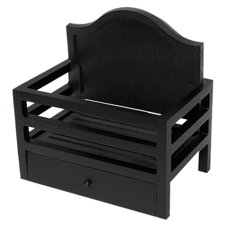 Calfire Modula Standard Solid Fuel Firebasket Black With Plain Fireback - Black