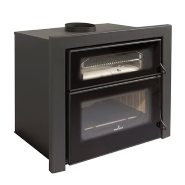 Bronpi Everest Wood Cassette Fire - With Oven - Black Glass