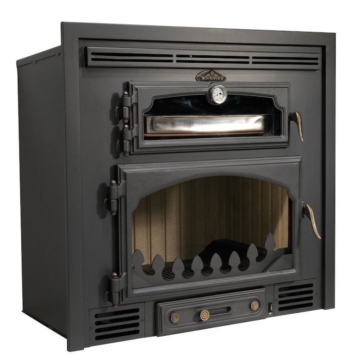 Bronpi Everest Wood Cassette Fire - With Oven - Black
