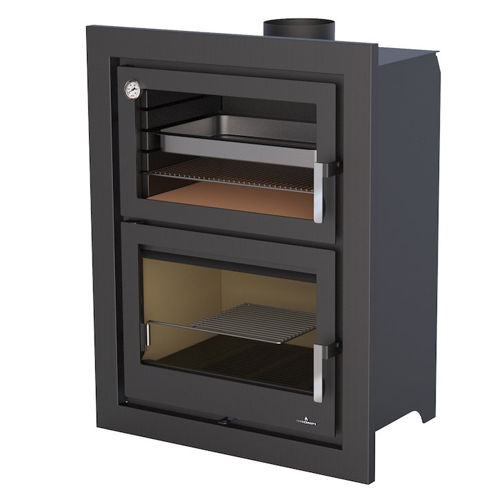 Bronpi Murano-E Wood Cassette Fire - With Oven - Black