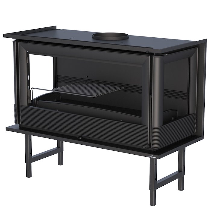 Bronpi Paris 90-3C Wood Cassette Fire - Three Sided - Black
