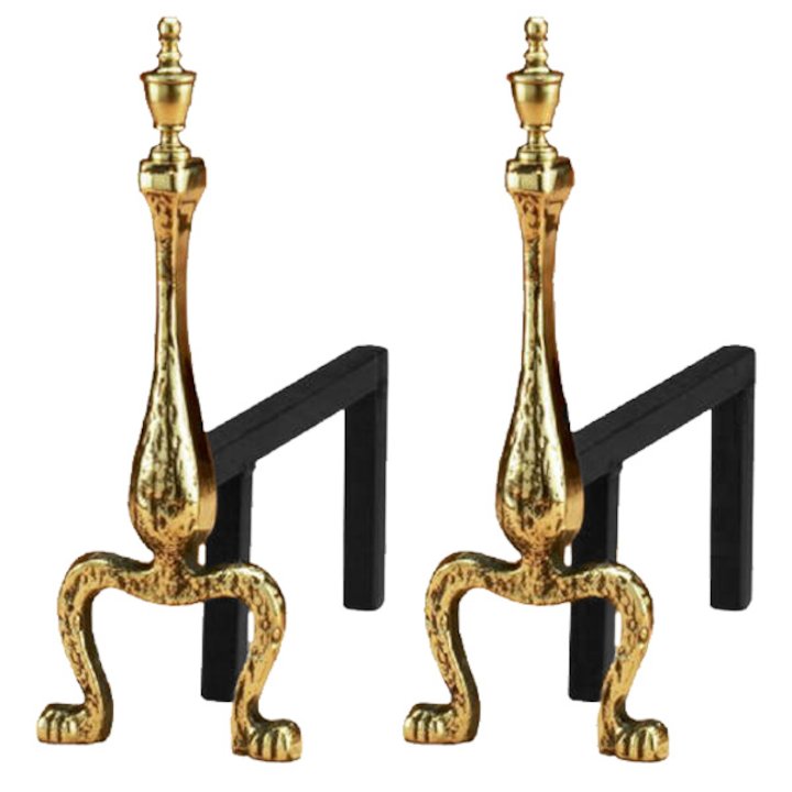 Calfire Canterbury Swansnest Firedogs - Brass