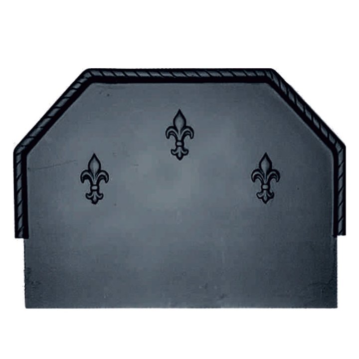 Calfire Fleur-de-lys Large Slide-In Fire Back - Black