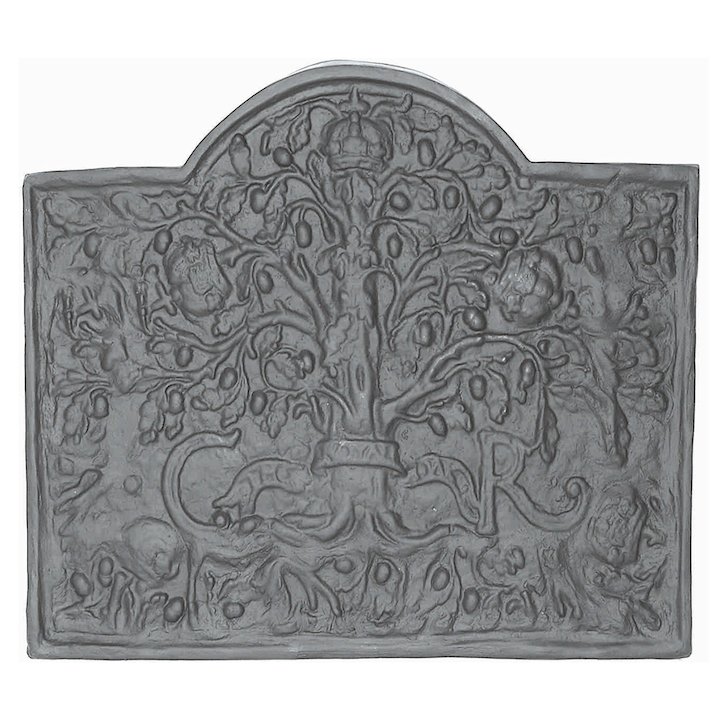 Calfire Royal Oak Large Cast-Iron Fire Back Plate - Black