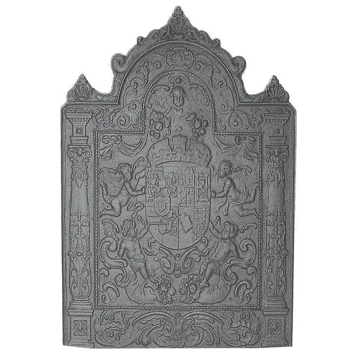 Calfire Shield Large Cast-Iron Fire Back Plate - Black