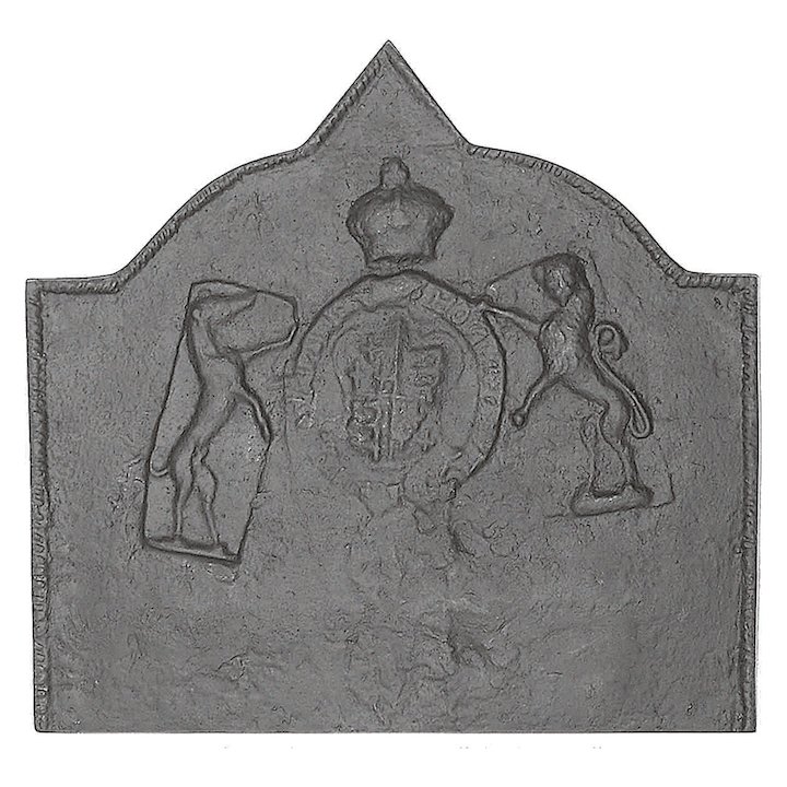 Calfire Medieval Large Cast-Iron Fire Back Plate - Black