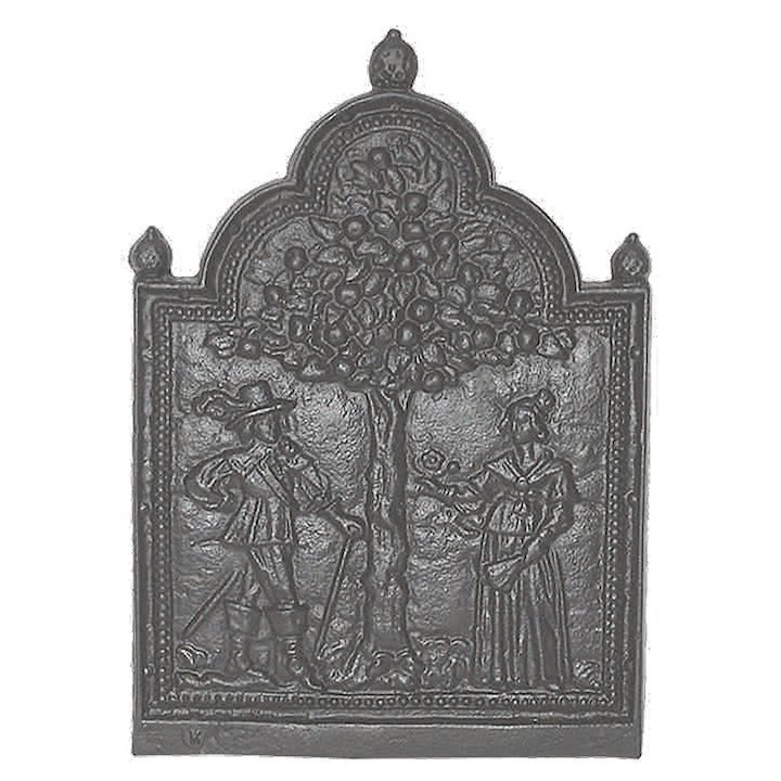 Calfire Tree of Life Cast-Iron Fire Back Plate - Black