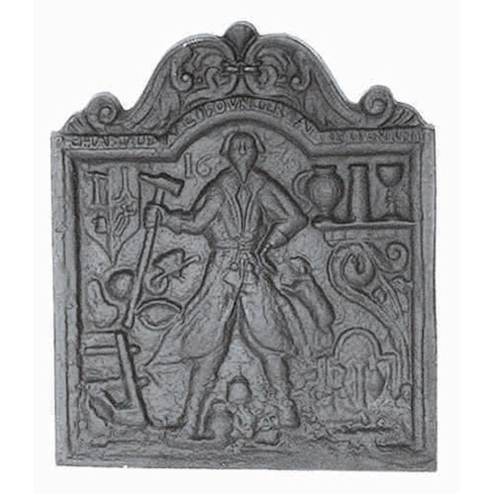 Calfire Ironfounder Cast-Iron Fire Back Plate - Black