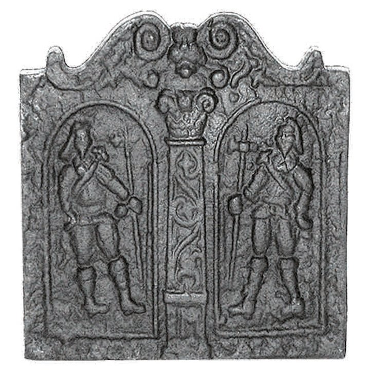 Calfire Pikemen Cast-Iron Fire Back Plate - Black