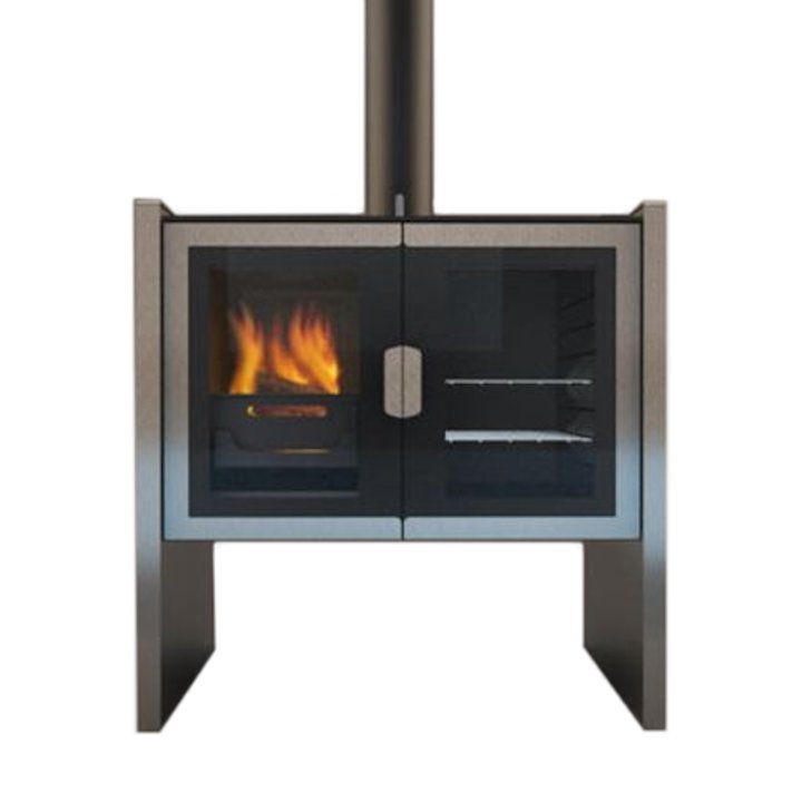 Firebelly Razen Wood Burning Range Cooker - Stainless Steel