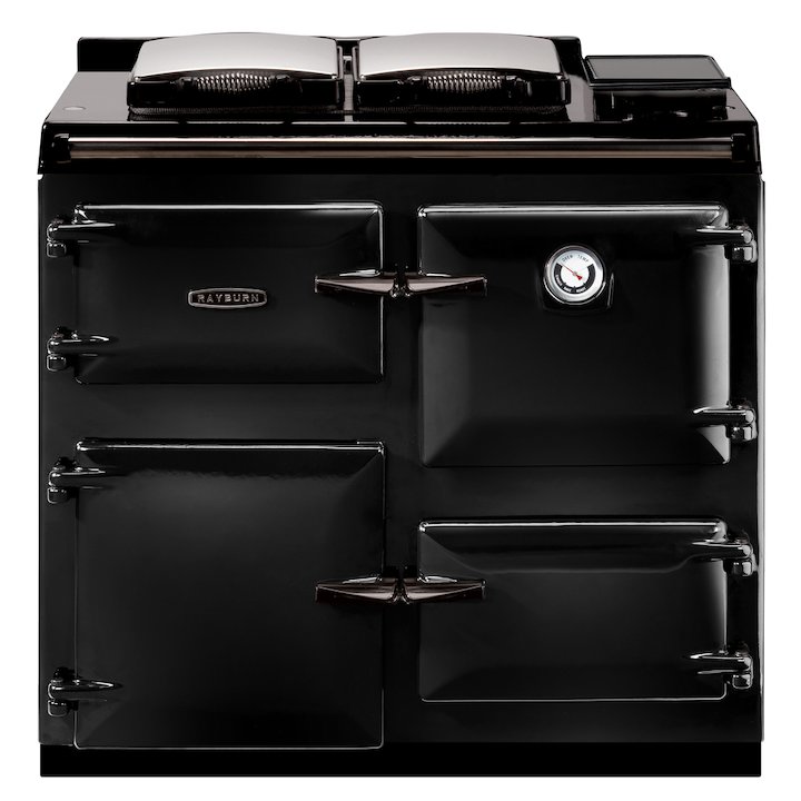 Rayburn Heatranger 480AL Conventional Flue Gas Boiler Range Cooker - Enamel Black